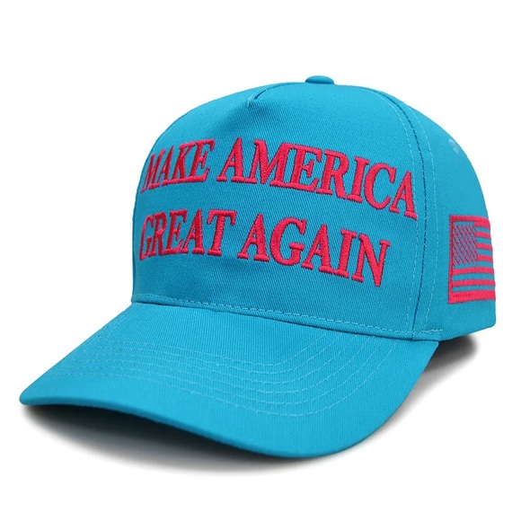 Trump..OFFICIAL..MAGA Hat..NEVER SURRENDER..American..Teal/Pink..NEW DESIGN - Picture 4 of 7